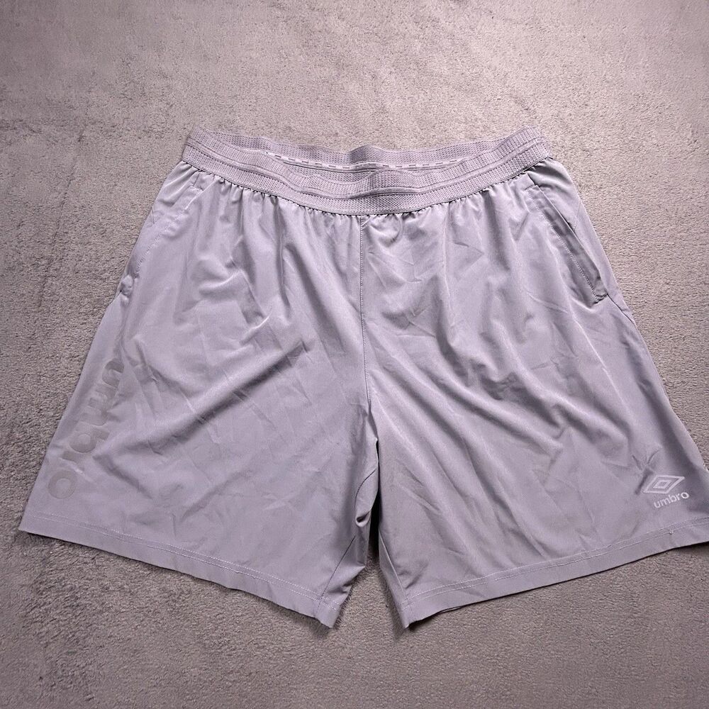 Umbro Shorts Mens XXL Grey Athletic Soccer Running Lightweight Performance